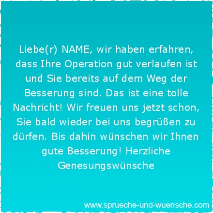 Operation nach gute besserung