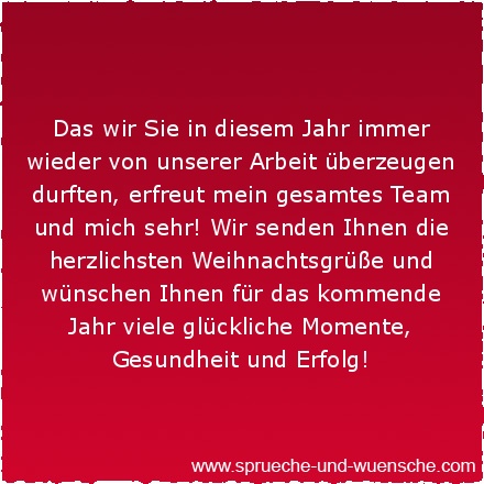 Das wir Sie in diesem Jahr immer wieder von unserer Arbeit überzeugen durften, erfreut mein gesamtes Team und mich sehr! Wir senden Ihnen die herzlichsten Weihnachtsgrüße und wünschen Ihnen für das kommende Jahr viele glückliche Momente, Gesundheit und Erfolg!